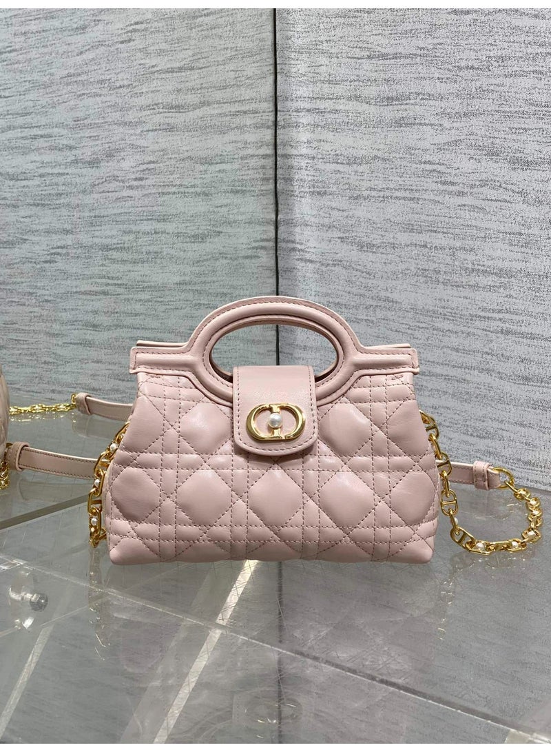 Dior Addict Dior Jolie Mini Top Handle Women Bag, Womens Shoulder Bag, Women's Cross-Body Bag, Women's Hand Bag,  Pink-19 cm x 13.5 cm x 9 cm - Image 3