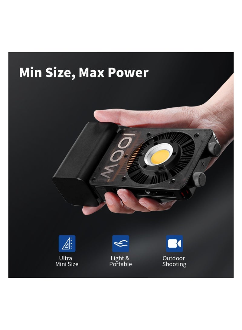 ZHIYUN CINEPEER CX100 100W LED Video Light [Official] with Built-in 4500mAh Battery,Bi-Color COB Continuous Output Lighting 2700K-6500K for Filmmaking/Live Streaming/Videography/Studio Photography - Image 2