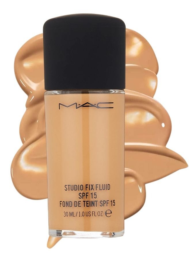 MAC Cosmetics MAC Studio Fix Fluid SPF 15 Foundation NC30 – 24HR Long-Wear, Matte Finish, Oil Control, Medium-to-Full Coverage - Image 1