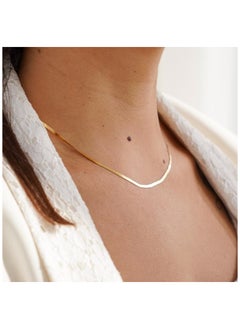 Gold Zone Real Gold Omega Snake Herringbone Belt Chain Necklace  - Image 5