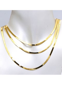 Gold Zone Real Gold Omega Snake Herringbone Belt Chain Necklace  - Image 4