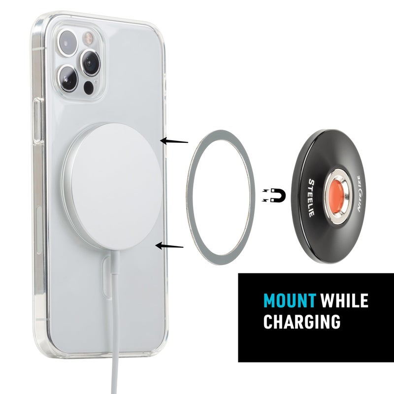 Nite Ize Steelie Orbiter Plus Magnetic Socket and Metal Ring - Car Dashboard with Magnetic Mount - Sturdy Dashboard Mount for Cell Phone - Black - Image 4