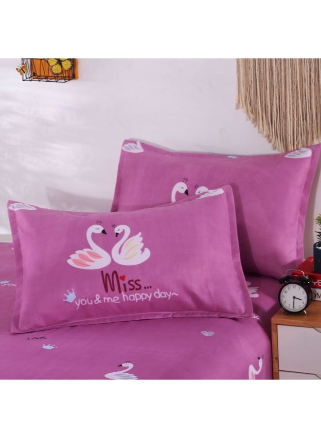 Special Offer 100 Skin-friendly Pillowcase A Pair Of Net Red Lovers Adult 48-Color:Little Swan-Specifications:A Pair Of Pillowcases  - Image 1