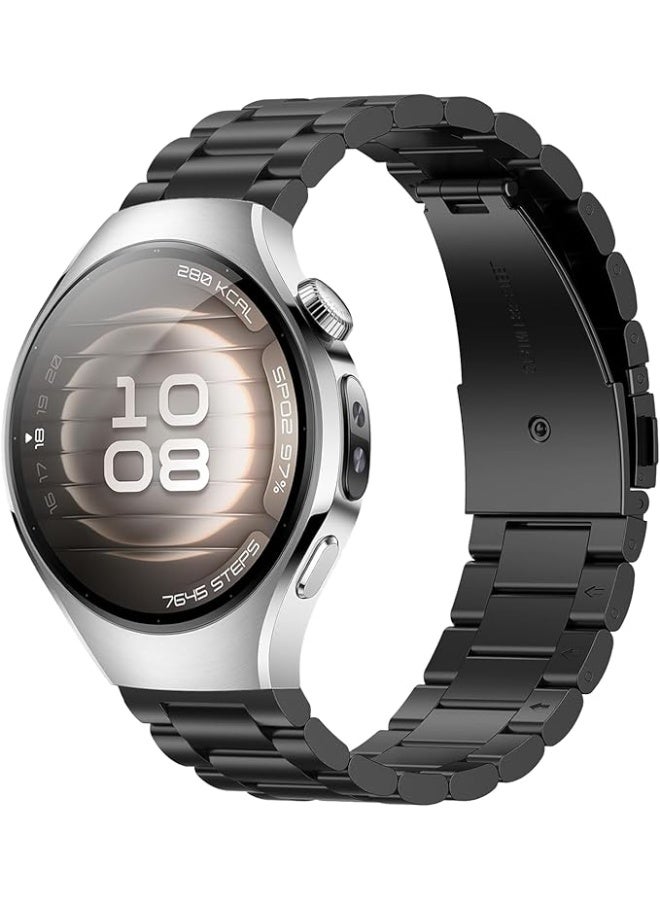 سوارمعدني للرجال مقاس 18 ملم متوافق مع ساعة هواوي جي تي 5 مقاس 41 ملم/ساعة هواوي جي تي 4 مقاس 41 ملم من الفولاذ المقاوم للصدأ اسود - Image 1