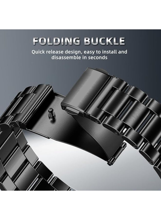 سوارمعدني للرجال مقاس 18 ملم متوافق مع ساعة هواوي جي تي 5 مقاس 41 ملم/ساعة هواوي جي تي 4 مقاس 41 ملم من الفولاذ المقاوم للصدأ اسود - Image 2