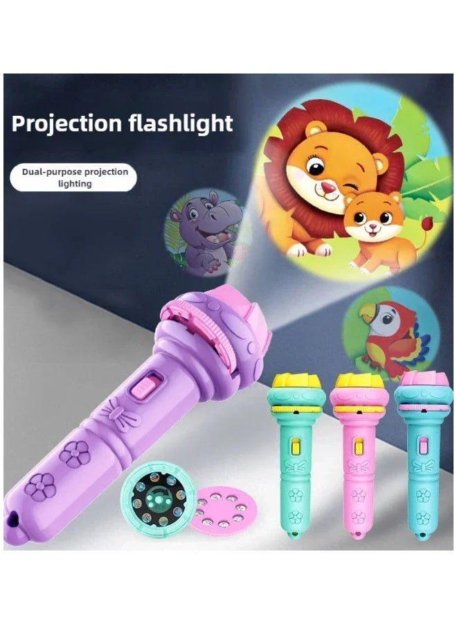 دي اي تي لعبة مصباح عرض الصور للأطفال من DAT مع أقراص صور دوّارة، كشاف يدوي بإضاءة LED، مقاس 11.5 سم، متعدد الألوان، للعب ووقت النوم - Image 5