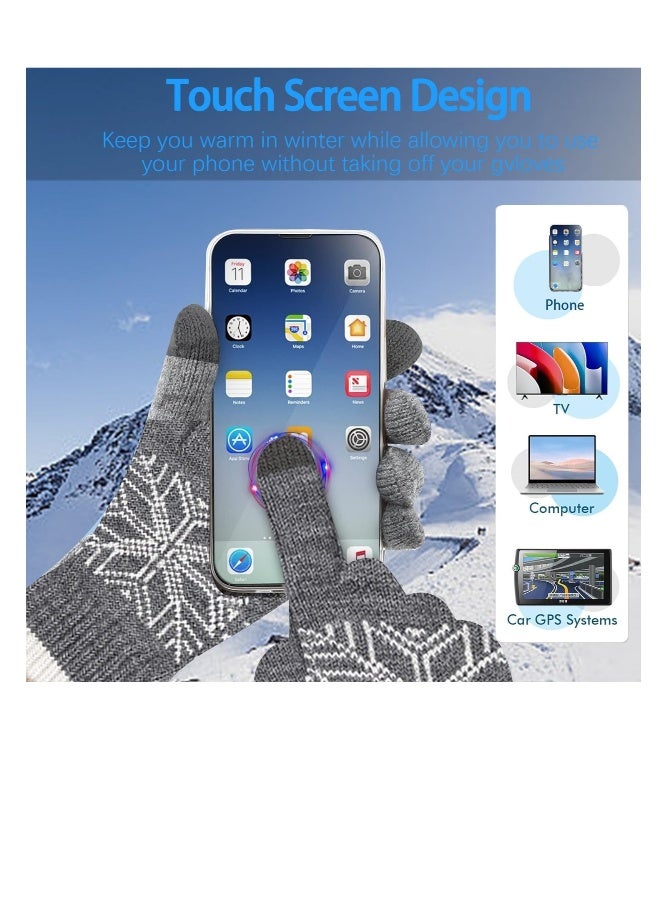 USB Heated Gloves, Winter Warm Heating Gloves, Washable Touchscreen Electric Warm Gloves, Knitted Heated Gloves, for Men Women Indoor Outdoor - Image 3