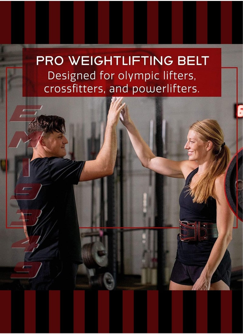 Sky Land Weight Lifting Belt For Men & Women, Powerlifting & Gym | Weight Belt Back Support Squat & Strength Power Deadlift With Adjustable Buckle, Heavy Duty Artificial Leather Belt Black  - Image 2
