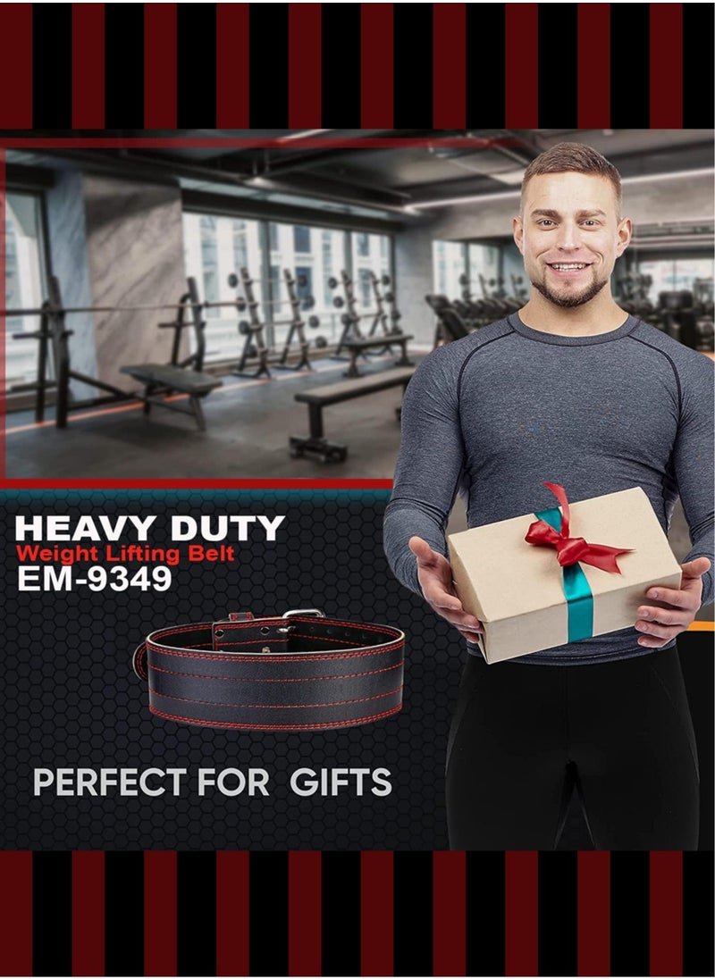 Sky Land Weight Lifting Belt For Men & Women, Powerlifting & Gym | Weight Belt Back Support Squat & Strength Power Deadlift With Adjustable Buckle, Heavy Duty Artificial Leather Belt Black  - Image 4