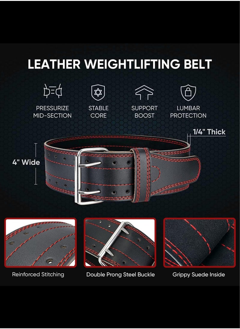Sky Land Weight Lifting Belt For Men & Women, Powerlifting & Gym | Weight Belt Back Support Squat & Strength Power Deadlift With Adjustable Buckle, Heavy Duty Artificial Leather Belt Black  - Image 5