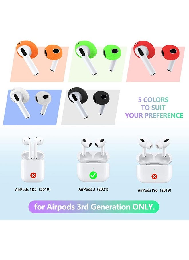 Beauenty - 5-Pairs Ear Tips Covers for AirPods 3, Anti-Slip Dust Silicone Ear Covers Accessories Compatible with AirPods 3rd Generation, Fit in The Charging Case - Image 1