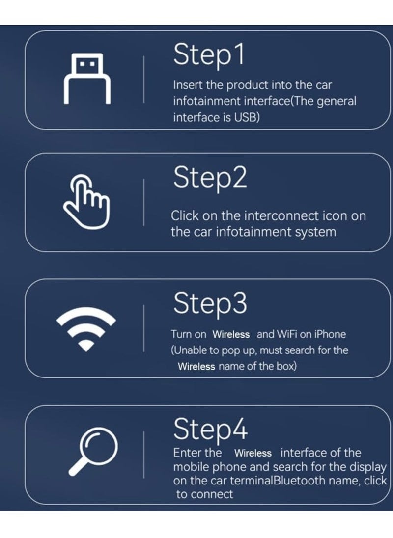 ماركة غير محددة - محول CarPlay لاسلكي صغير 2 في 1 مع بلوتوث 5.0 وواي فاي للسيارات السلكية CarPlay/Auto - Image 1
