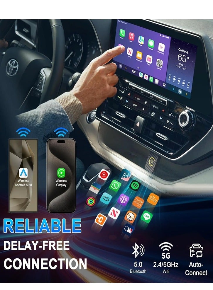 Generic 2 in 1 Wireless Carplay Auto Adapter Mini Box with Bluetooth 5.0 and WiFi for Wired CarPlay/Auto Cars  - Image 5