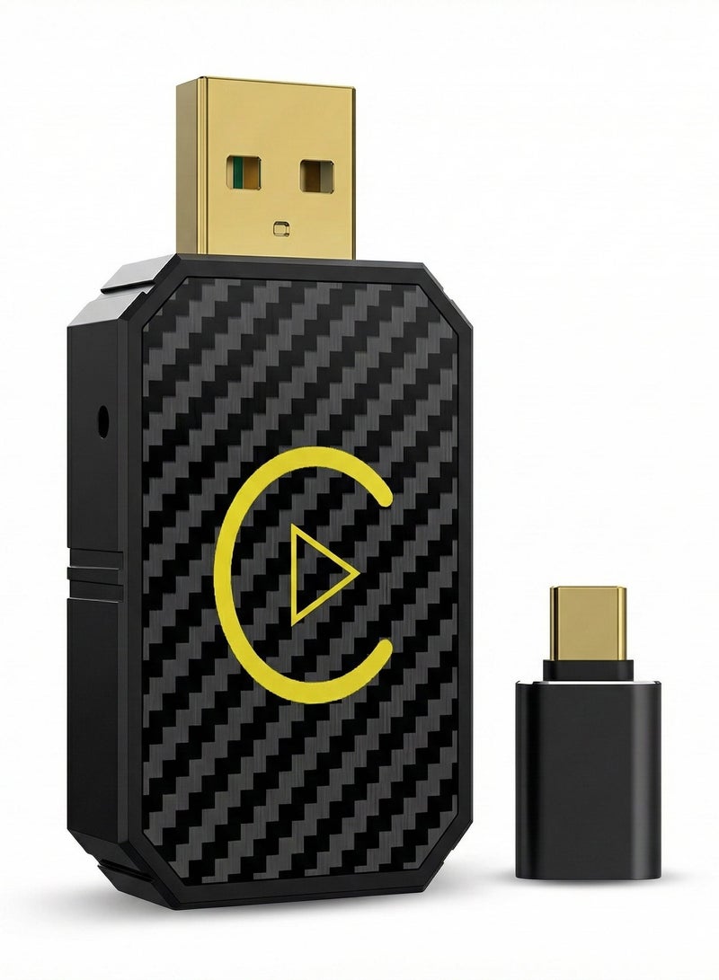 محول CarPlay لاسلكي صغير 2 في 1 مع بلوتوث 5.0 وواي فاي للسيارات السلكية CarPlay/Auto - Image 1