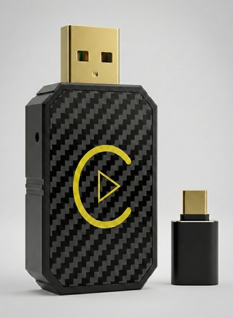 محول CarPlay لاسلكي صغير 2 في 1 مع بلوتوث 5.0 وواي فاي للسيارات السلكية CarPlay/Auto - Image 1