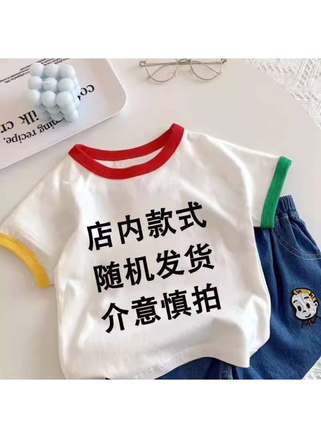 Boys And Girls Thermal Base Shirt Spring And Autumn New Color-block Long-sleeve Raglan Sleeve Warm Children's Top T-shirt