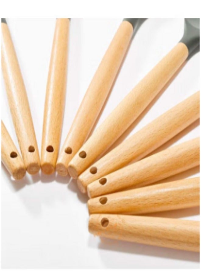Breeze 11-Piece Silicone Kitchen Utensil Set with Wooden Handles | Heat-Resistant Cooking Tools | Non-Stick & BPA-Free1  - Image 3