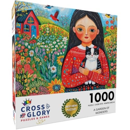 Cross & Glory Cross Glory A Garden of Wonders 1000 Piece Jigsaw Puzzle for Adults Vibrant Nature Art Puzzle Challenging Puzzle for Adults EcoFriendly Materials for Puzzle Lovers - Image 5