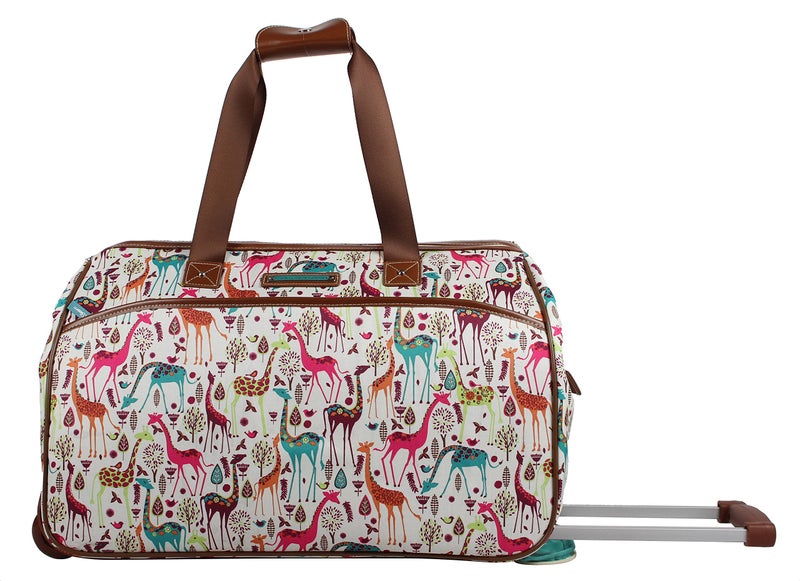 Lily Bloom Pattern 22 Inch Duffel Bag with 2-Rolling Wheels, Weekender Overnight Travel Lightweight Carry-On Suitcase For Women - Image 2