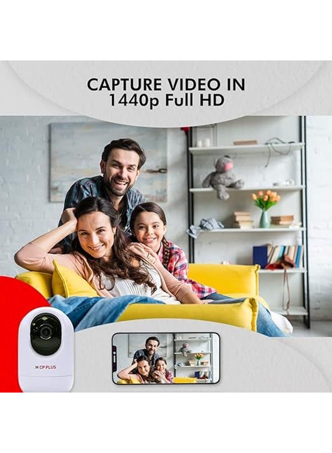 CP PLUS Renewed - CP PLUS 4MP Quad HD 2K Smart Wi-Fi CCTV Indoor Home Security Camera | 1440P Wireless 360° Camera | Night Vision | Two Way Talk | Alexa & OK Google | 15 Mtr, White - CP-E44A - Image 5
