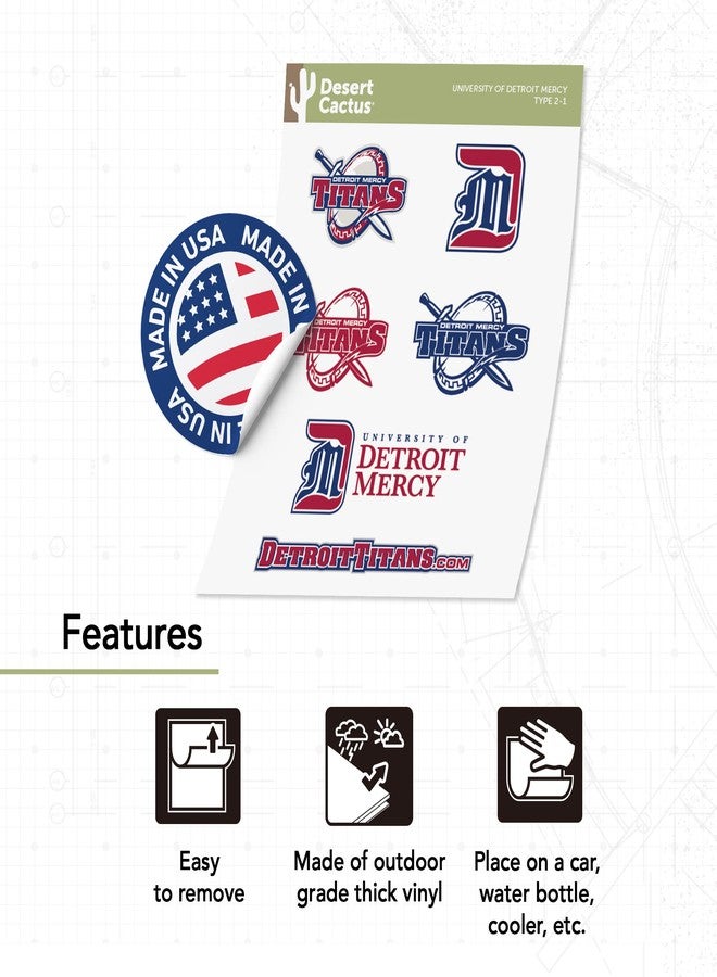 Desert Cactus University of Detroit Mercy Sticker UDM Titans Sticker Vinyl Decals Laptop Water Bottle Car Scrapbook T2 (Type 2) - Image 4