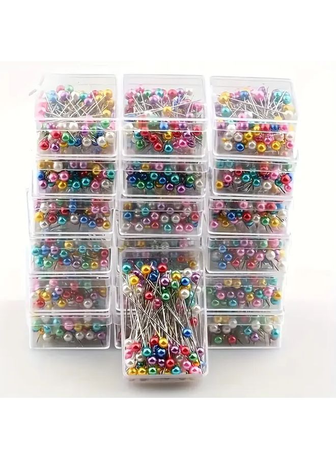 500 Mixed Color Pearlescent Sewing Pins Ideal For Diy Crafts Clothing Accessories And Knitting Supplies - Image 2