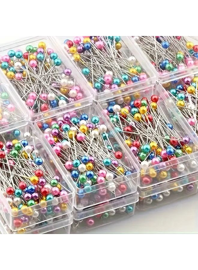 500 Mixed Color Pearlescent Sewing Pins Ideal For Diy Crafts Clothing Accessories And Knitting Supplies - Image 1