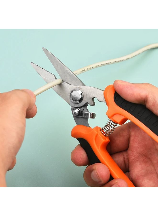 1pc Electrician Scissors Stainless Steel Multi Functional Wire Groove Iron Sheet Cutter - Image 3