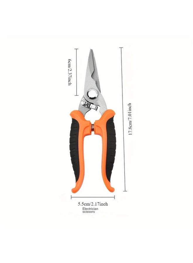 1pc Electrician Scissors Stainless Steel Multi Functional Wire Groove Iron Sheet Cutter - Image 4