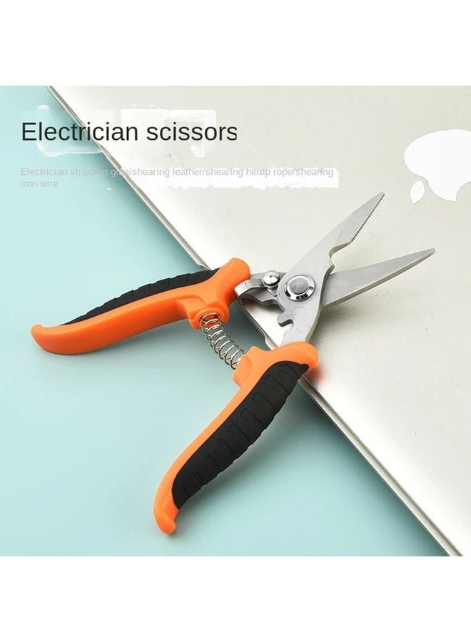 1pc Electrician Scissors Stainless Steel Multi Functional Wire Groove Iron Sheet Cutter - Image 2