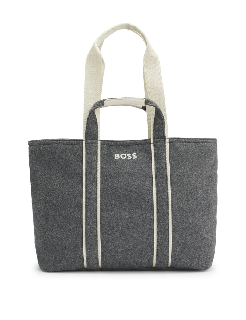 BOSS Fabric tote bag with contrast logo