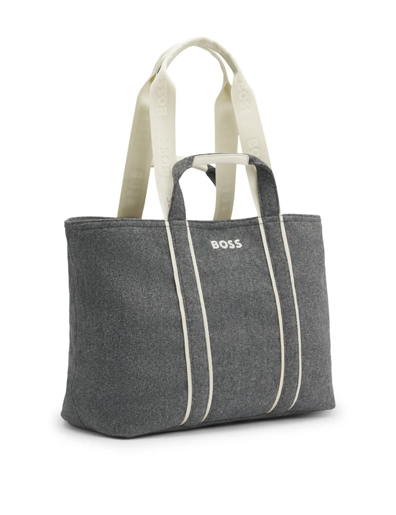 BOSS Fabric tote bag with contrast logo