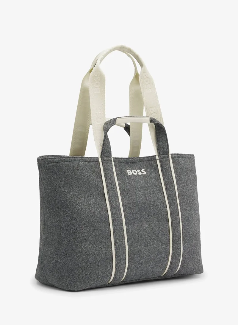 BOSS Fabric tote bag with contrast logo