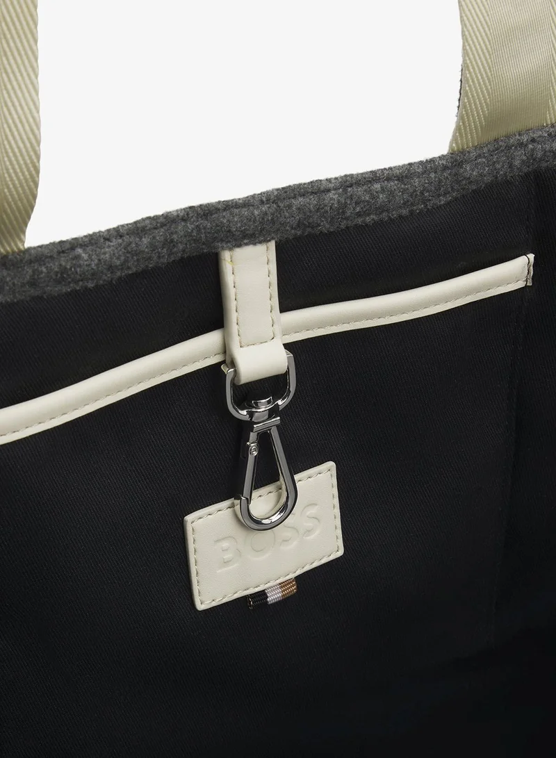 BOSS Fabric tote bag with contrast logo