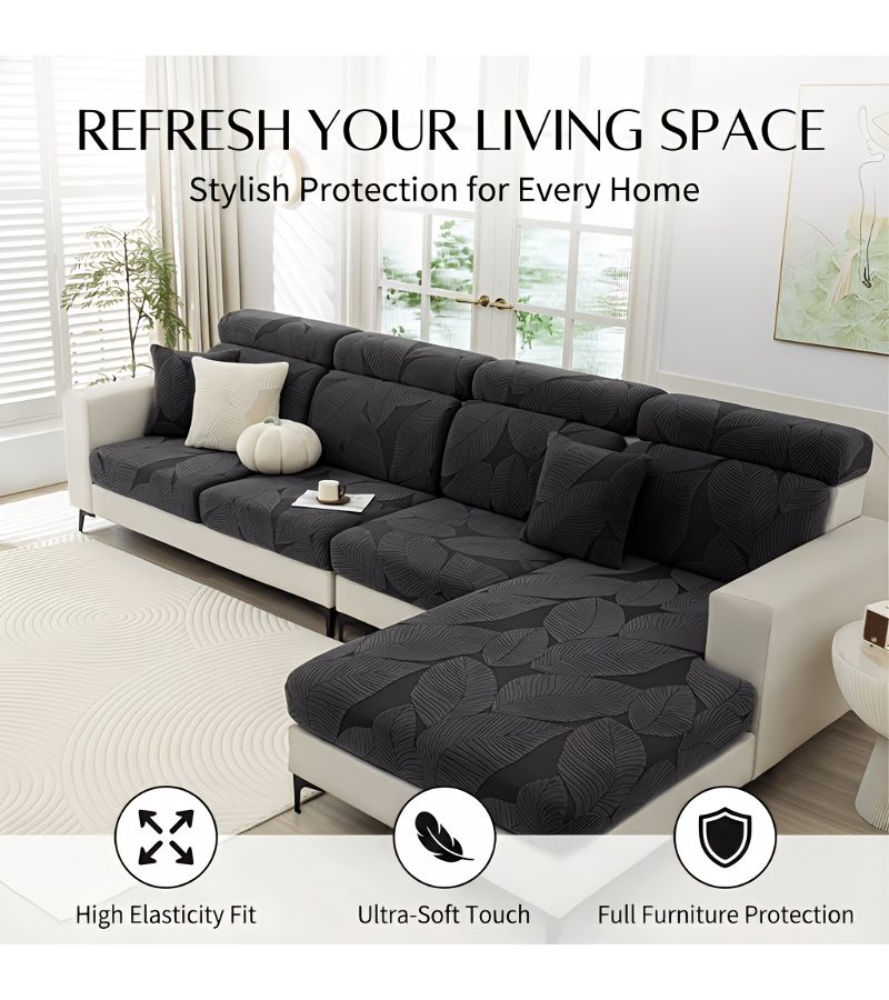 Light Gray Stretchy Feiye Sofa Cover 180g High Gram Weight Protective Decorative Sofa Cover For Single Sofa Size 21 65 To 35 43 Inch Width 25 59 To 37 4 Inch Depth Available In Six Colors And Three Sizes - Image 1