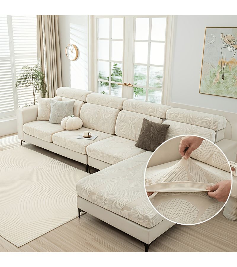 Light Gray Stretchy Feiye Sofa Cover 180g High Gram Weight Protective Decorative Sofa Cover For Single Sofa Size 21 65 To 35 43 Inch Width 25 59 To 37 4 Inch Depth Available In Six Colors And Three Sizes - Image 4