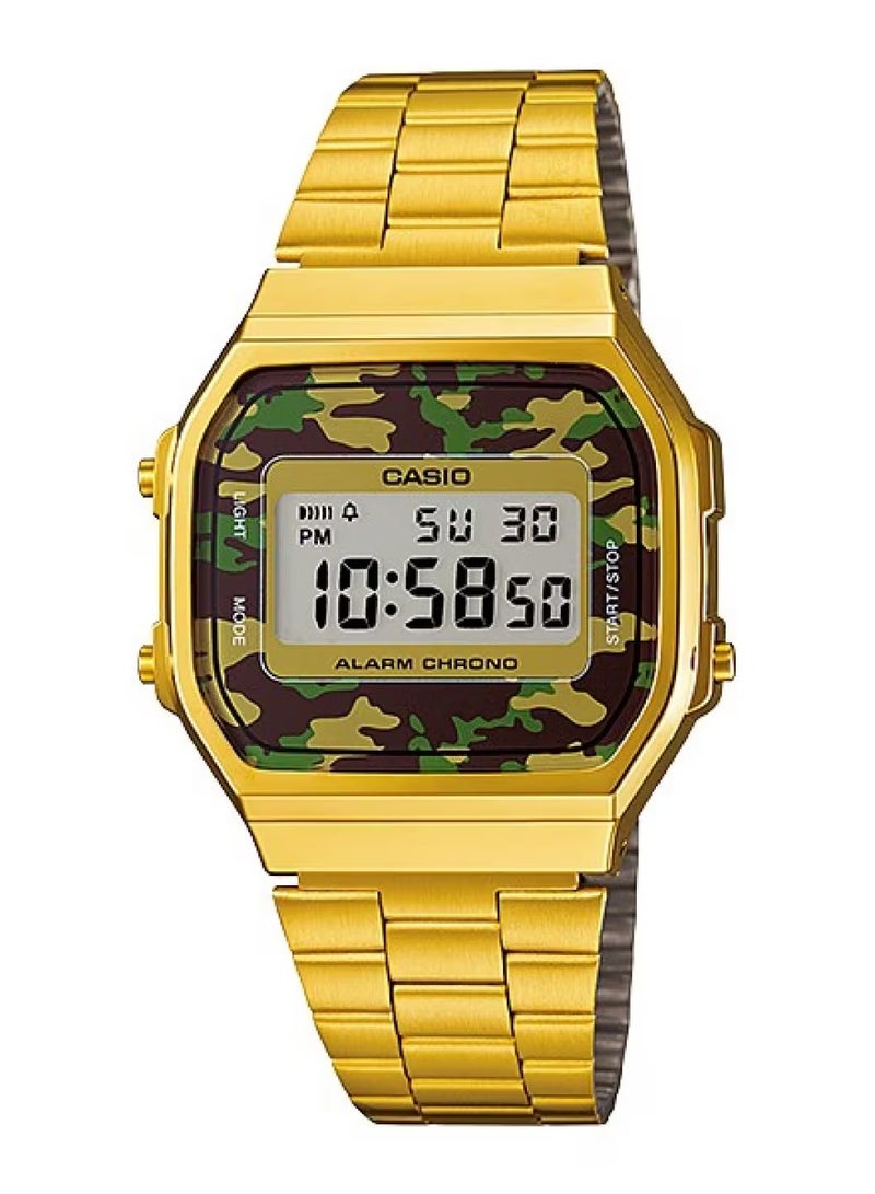 كاسيو ساعة كاسيو فينتاج سيريز الرقمية للجنسين بمينا ذهبية - A168WEGC-3DF - Image 1