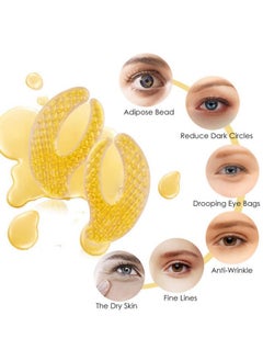 KlsyChry Gold Hydrogel Eye Patches, Collagen Crystal Eye Gel Mask, Anti-Aging Under Eye Pads - Reduce Wrinkles,Puffy Eyes,Dark Circles,Eye Bags - Eye Contour Moisturizer Mask, Improve Skin Elasticity -5 Pairs  - Image 3
