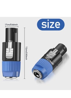 SYOSI 4 Pack Nl4fc Speaker to 1/4 Adapter, Speaker Male to 1/4 Inch Ts Female Converter, 1/4 Inch Female to Nl4fc Male Connectors, Work with 1/4 Port (Blue)  - Image 2