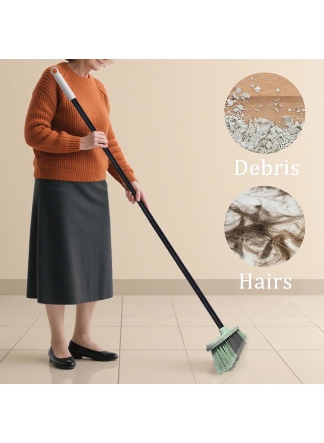 Zthluyc Indoor Broom Soft Bristle Brooms - Brooms for Sweeping Indoor Pet Hair, House Broom for Cleaning Hardwood, Tile, and Decking Surfaces Across.（Green - Image 3