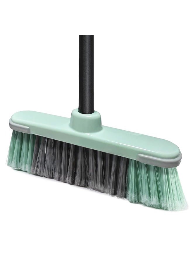 Zthluyc Indoor Broom Soft Bristle Brooms - Brooms for Sweeping Indoor Pet Hair, House Broom for Cleaning Hardwood, Tile, and Decking Surfaces Across.（Green - Image 1