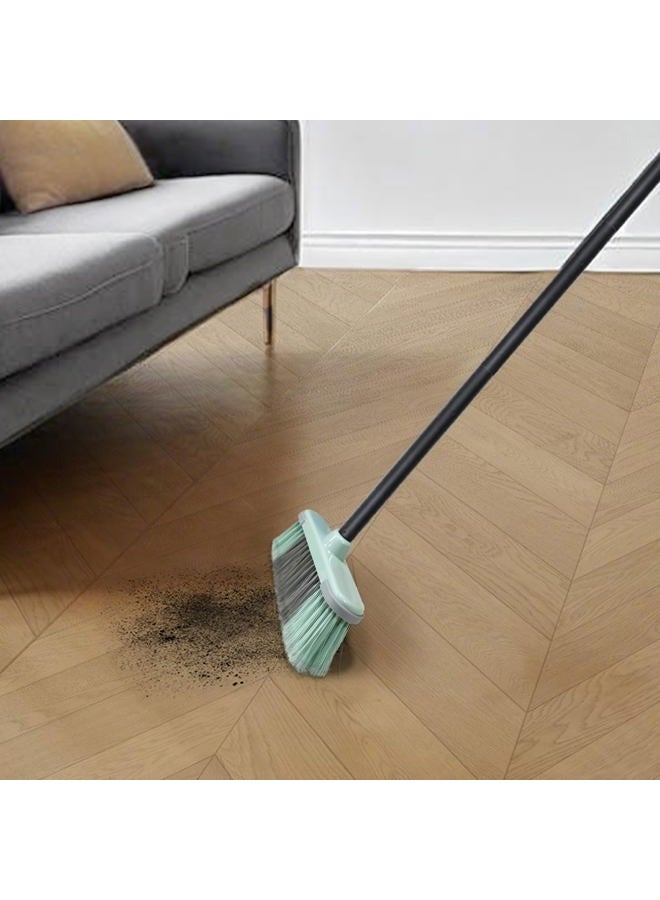 Zthluyc Indoor Broom Soft Bristle Brooms - Brooms for Sweeping Indoor Pet Hair, House Broom for Cleaning Hardwood, Tile, and Decking Surfaces Across.（Green - Image 2