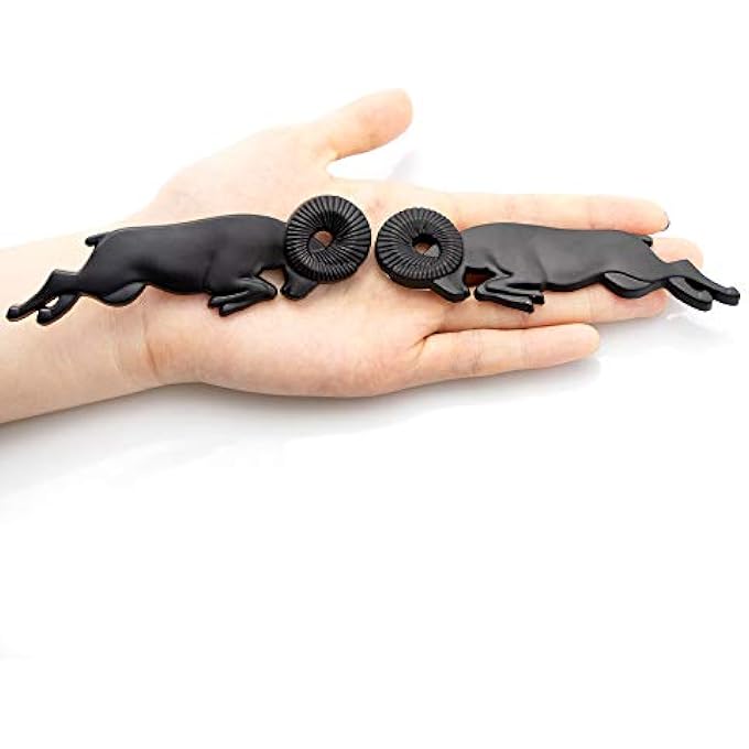 ريحني شعار سيارة ثلاثي الأبعاد بحجم 2 قطعة لجسم القفز شعار سيارة القفز لوحات أسماء السيارات الفاخرة لرام 1500 أسود - Image 3