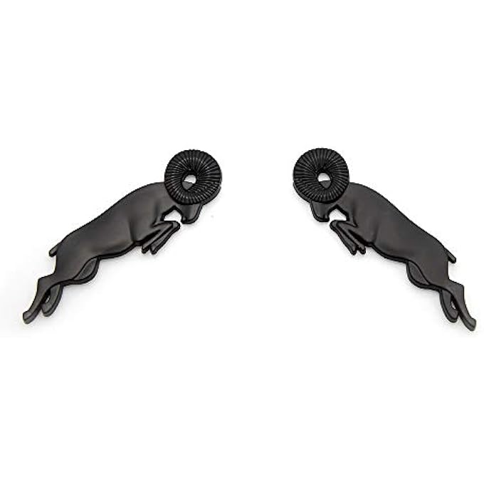 ريحني شعار سيارة ثلاثي الأبعاد بحجم 2 قطعة لجسم القفز شعار سيارة القفز لوحات أسماء السيارات الفاخرة لرام 1500 أسود - Image 2