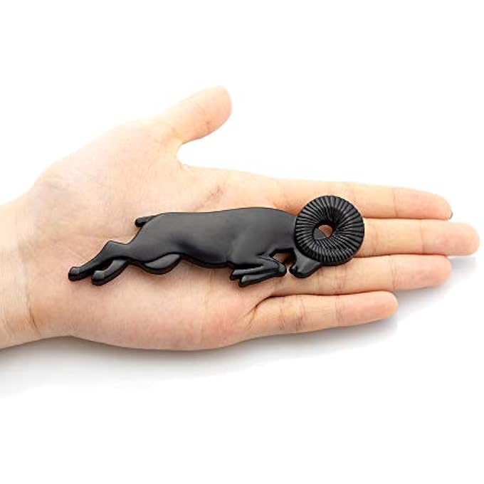 ريحني شعار سيارة ثلاثي الأبعاد بحجم 2 قطعة لجسم القفز شعار سيارة القفز لوحات أسماء السيارات الفاخرة لرام 1500 أسود - Image 4