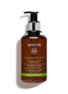 Apivita Apivita Purifying Gel face 200ml - Facial Cleanser - Natural Face Wash with Lime and Propolis - Gently cleanses, Purifies in Depth - Cleansing Gel for Oily Skin  - Image 1