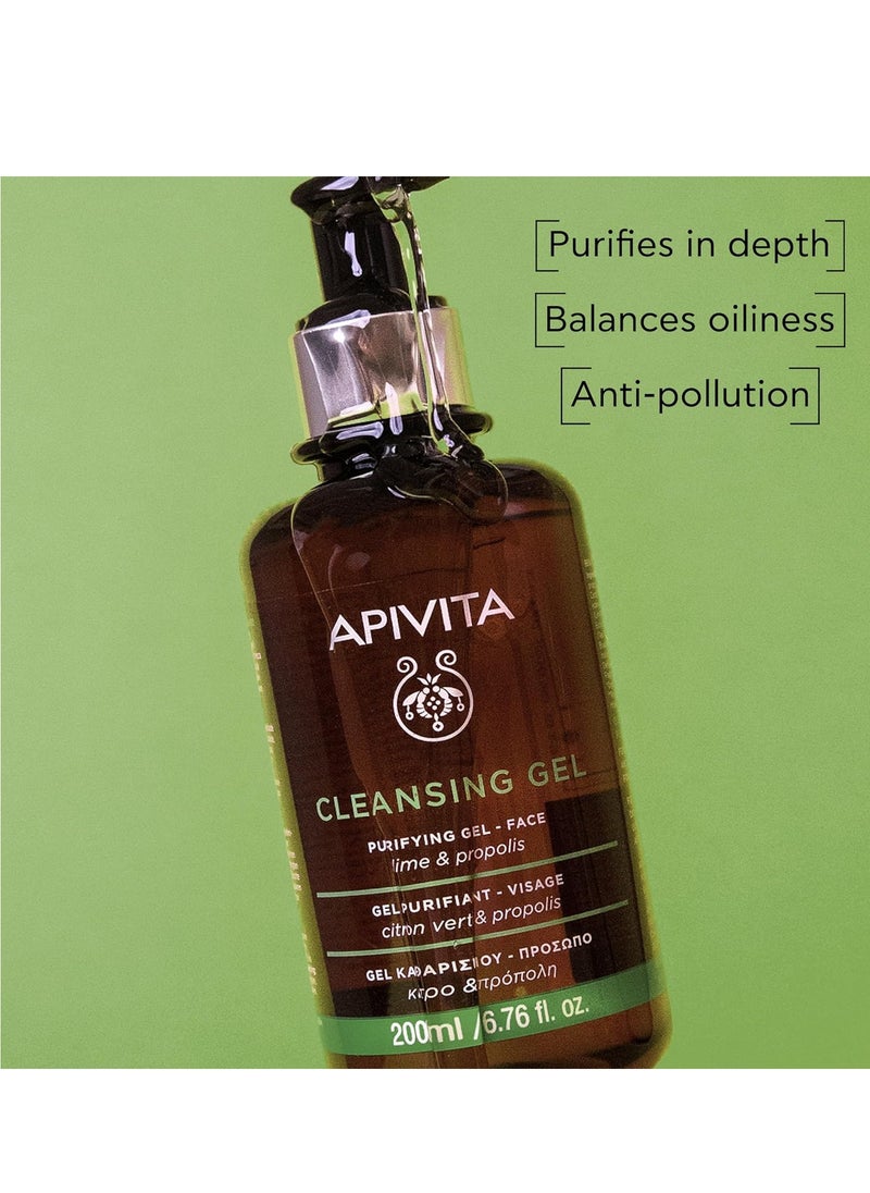 Apivita Purifying Gel face 200ml - Facial Cleanser - Natural Face Wash with Lime and Propolis - Gently cleanses, Purifies in Depth - Cleansing Gel for Oily Skin - pzsku/Z3CB63F7E1A297366BE87Z/45/_/1740392618/becbf016-ee62-4abe-a336-72a9b26e01a3