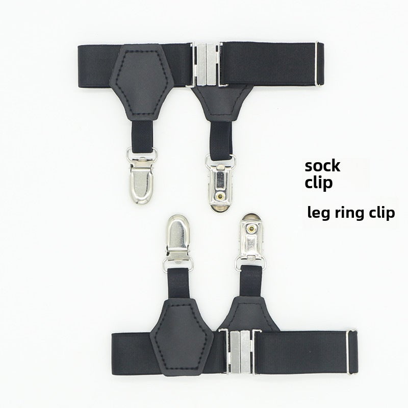 Slimming Knee-High JK Socks for WomenSingle black double clip metal extended version tied thigh Single black double clip metal extended version tied thigh