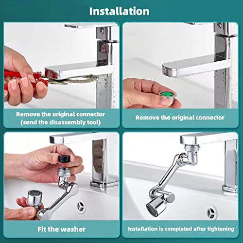 SHREE HANS CREATION Faucet Aerator1080° Rotating Faucet Extender Universal Splash Filter Big Angle Swivel Kitchen Tap Extend Bathroom Bubbler Wash Sink Gargle Face Eye Hair - Image 5