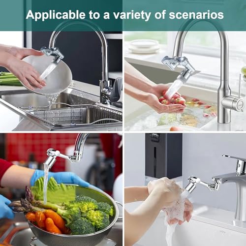 SHREE HANS CREATION Faucet Aerator1080° Rotating Faucet Extender Universal Splash Filter Big Angle Swivel Kitchen Tap Extend Bathroom Bubbler Wash Sink Gargle Face Eye Hair - Image 4